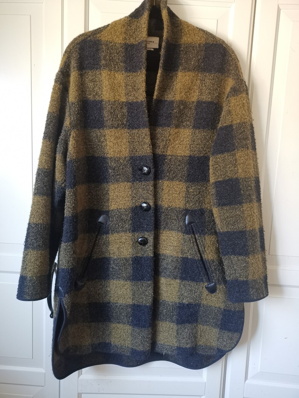 Isabel Marant Etoile Plaid Wool Blend Coat Jacket Size 40 US 8